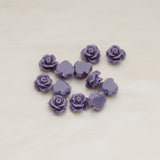 Small Bloom Rose Flower Flat Back Cabochon, 6 Pc (CB.191-01)