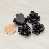Bloom Rose Flower Flat Back Cabochon, 4 Pc (CB.191)