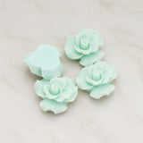 Bloom Rose Flower Flat Back Cabochon, 4 Pc (CB.191)