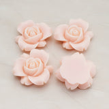 Rose Flower Flat Back Cabochon, 4 Pc (CB.200-01)