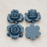 Rose Flower Flat Back Cabochon, 4 Pc (CB.200-01)
