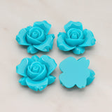 Rose Flower Flat Back Cabochon, 4 Pc (CB.200-01)