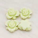 Rose Flower Flat Back Cabochon, 4 Pc (CB.200-01)