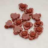 Small Rose Flower Flat Back Cabochon, 4 Pc (CB.200-02)