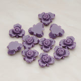 Small Rose Flower Flat Back Cabochon, 4 Pc (CB.200-02)
