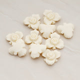 Small Rose Flower Flat Back Cabochon, 4 Pc (CB.200-02)