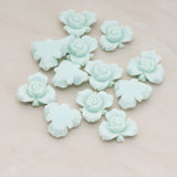 Small Rose Flower Flat Back Cabochon, 4 Pc (CB.200-02)