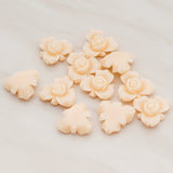 Small Rose Flower Flat Back Cabochon, 4 Pc (CB.200-02)