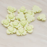 Small Rose Flower Flat Back Cabochon, 4 Pc (CB.200-02)