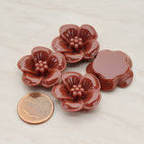 Pansy Flower Flat Back Cabochon, 2 Pc (CB.204)