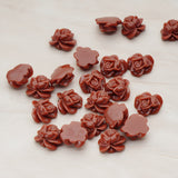Full Bloom Rose Flower Flat Back Cabochon, 6 Pc (CB.214-02)