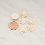 Rose Flower Flat Back Cabochon, 6 Pc (CB.503)