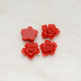Rose Flower Flat Back Cabochon, 4 Pc (CB.504)
