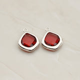 Pear Framed Glass Pendant, 2 Pc (FS.299)