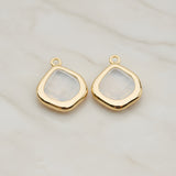 Pear Framed Glass Pendant, 2 Pc (FS.299)