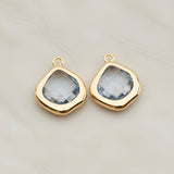 Pear Framed Glass Pendant, 2 Pc (FS.299)