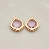 Pear Framed Glass Pendant, 2 Pc (FS.299)