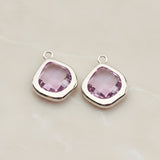 Pear Framed Glass Pendant, 2 Pc (FS.299)