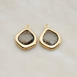 Pear Framed Glass Pendant, 2 Pc (FS.299)