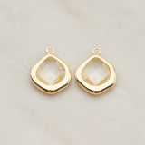 Pear Framed Glass Pendant, 2 Pc (FS.299)