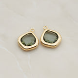 Pear Framed Glass Pendant, 2 Pc (FS.299)