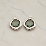 Pear Framed Glass Pendant, 2 Pc (FS.299)