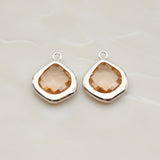 Pear Framed Glass Pendant, 2 Pc (FS.299)