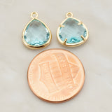 Triangle Nugget Framed Glass Pendant, 2 Pc (FS.124)