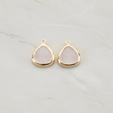 Triangle Nugget Framed Glass Pendant, 2 Pc (FS.124)