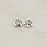 Triangle Nugget Framed Glass Pendant, 2 Pc (FS.124)