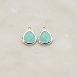 Triangle Nugget Framed Glass Pendant, 2 Pc (FS.124)