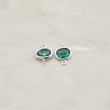 Oval Framed Glass Connector, 2 Pc (FS.125)