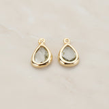 Teardrop Framed Glass Pendant, 2 Pc (FS.129)