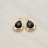 Teardrop Framed Glass Pendant, 2 Pc (FS.129)