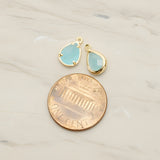 Teardrop Framed Glass Pendant, 2 Pc (FS.129)