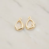 Teardrop Framed Glass Pendant, 2 Pc (FS.129)