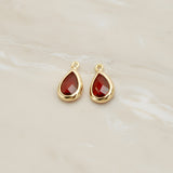 Teardrop Framed Glass Pendant, 2 Pc (FS.129)