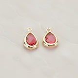Teardrop Framed Glass Pendant, 2 Pc (FS.129)