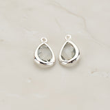 Teardrop Framed Glass Pendant, 2 Pc (FS.129)