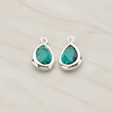 Teardrop Framed Glass Pendant, 2 Pc (FS.129)
