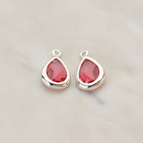 Teardrop Framed Glass Pendant, 2 Pc (FS.129)