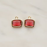 Rounded Rectangle Framed Glass Pendant, 2 Pc (FS.130)