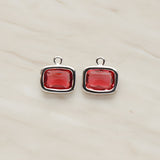 Rounded Rectangle Framed Glass Pendant, 2 Pc (FS.130)