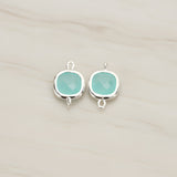 Cushion Framed Glass Pendant & Connector, 2 Pc (FS.146)