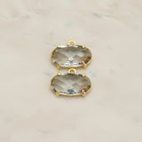 Oval Framed Glass Pendant, 2 Pc (FS.246-01)