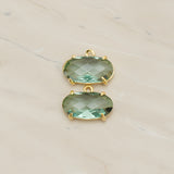 Oval Framed Glass Pendant, 2 Pc (FS.246-01)