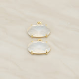 Oval Framed Glass Pendant, 2 Pc (FS.246-01)