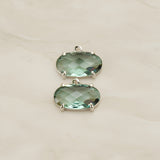 Oval Framed Glass Pendant, 2 Pc (FS.246-01)