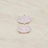 Oval Framed Glass Pendant, 2 Pc (FS.246-01)