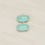 Oval Framed Glass Pendant, 2 Pc (FS.246-01)